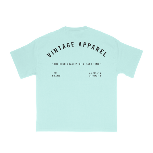 Vintage Classic Boxy Tee- Mineral Blue